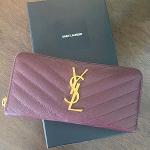 Saint Laurent Monogram Zip Around Wallet